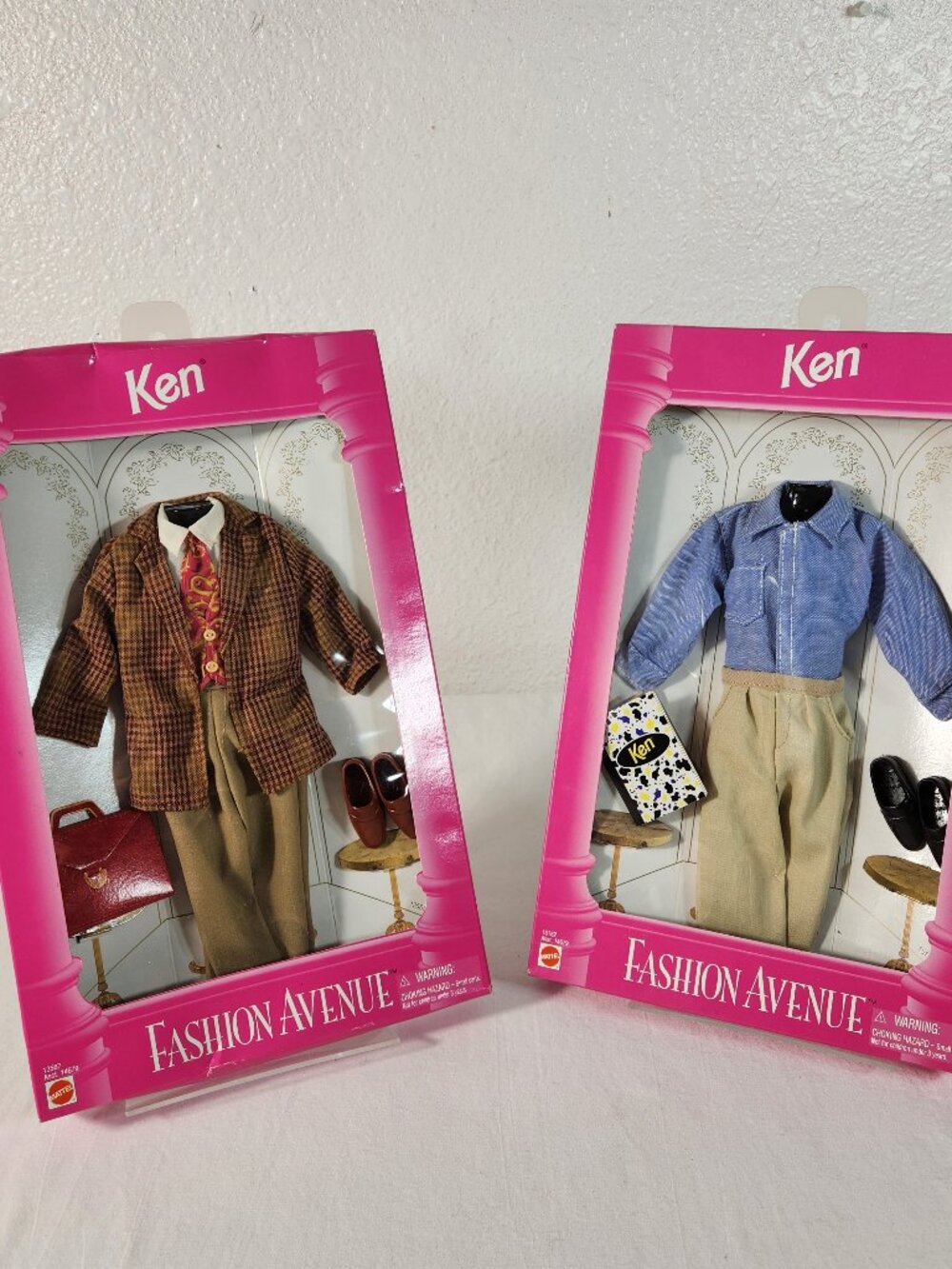Vtg 1995 Ken Fashion Avenue 15182 Blue Oxford + 13567 Plaid Sports Coat FREEShip